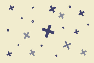 Obraz premium Scattered tiny cross shapes floating in airy pattern
