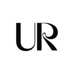 UR monogram logo design letter text name symbol monochrome logotype alphabet character simple logo