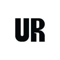 UR monogram logo design letter text name symbol monochrome logotype alphabet character simple logo