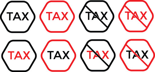 No tax icon sign. tax boycott. Tax free sign, No tax icondesign, vector, illustration.
