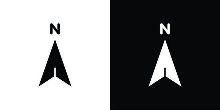 North icon symbol for templates, web design and infographics