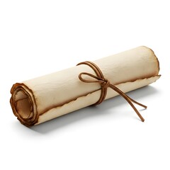 Fototapeta premium A rolled parchment scroll tied with rustic twine