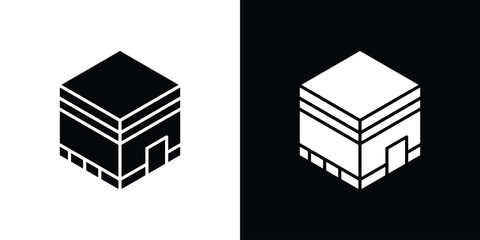 Kaaba icon symbol for templates, web design and infographics