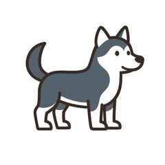 husky vector illustration of a dog