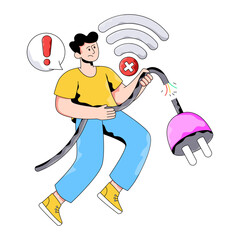 Trendy design illustration of no wifi