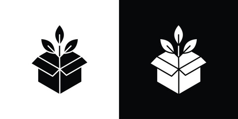 Eco packaging icon symbol for templates, web design and infographics