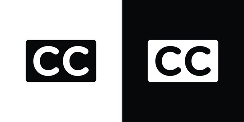 Closed caption icon symbol for templates, web design and infographics