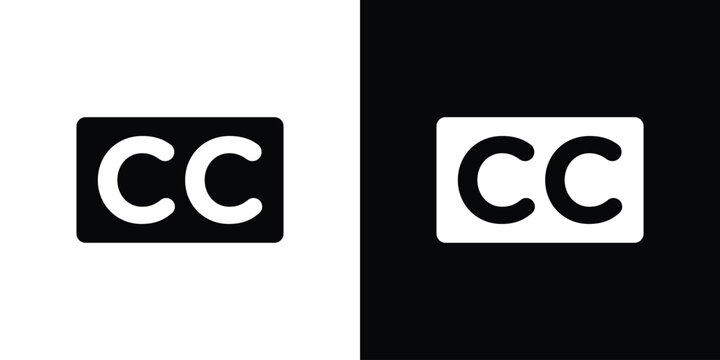 Closed caption icon symbol for templates, web design and infographics