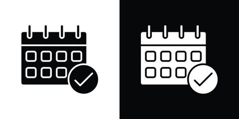 Calendar check icon symbol for templates, web design and infographics