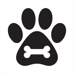 dog pow vector silhouette outline logo design concept illustration