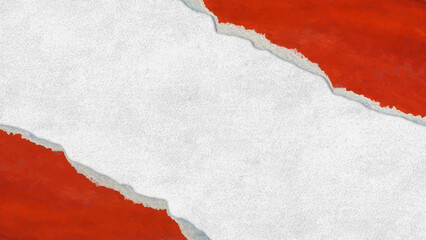 Torn Paper Edges with White Textured Surface and Red Paint Strokes ripped paper