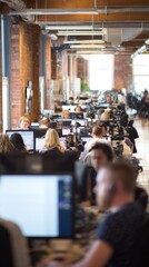 Obraz premium Busy coworkers in a modern office