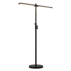 Modern black floor lamp with adjustable arm and led lights