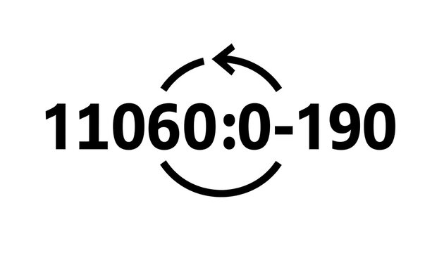 A simple graphic displays the numerical sequence 11060:0-190 within a circular rotation symbol.