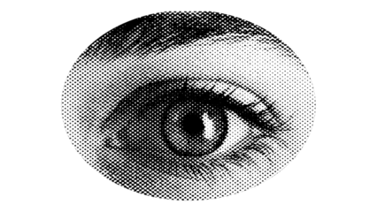 A close-up of an eye, emphasizing the intricate details and creating a captivating visual transparent background