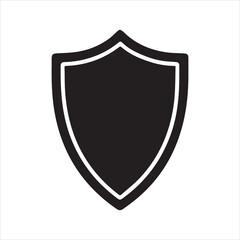 Military Shield icon silhouette vector with white background