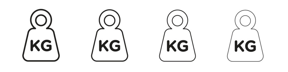 Weight icons. thin line symbols in strokes