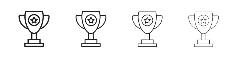 Trophy icons. thin line symbols in strokes