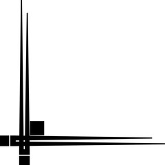 black line corner frame decoration