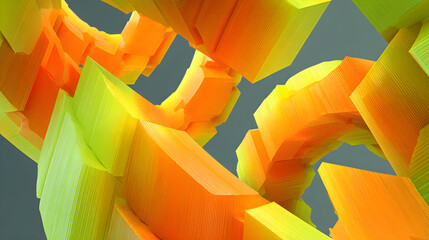 geometric 3d spiral neon abstraction