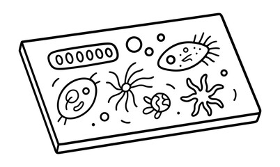Microscope slide coloring page for educational science activities