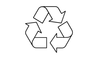 Obraz premium Simple recycling loop coloring design for educational and environmental purposes