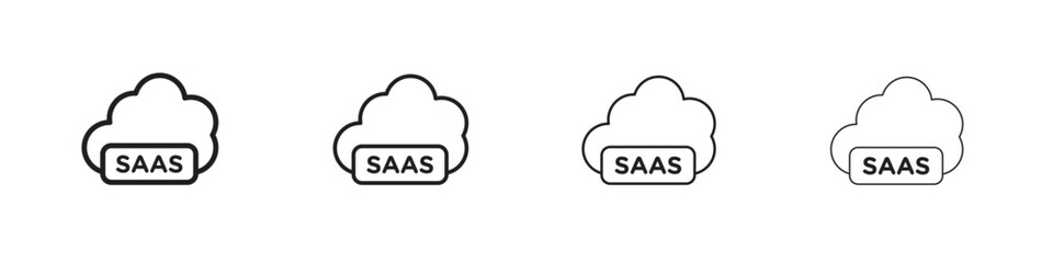SaaS icons. thin line symbols in strokes