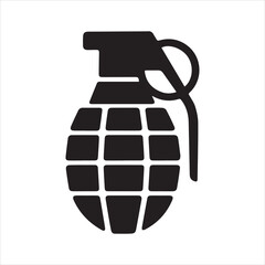 Hand Grenade icon silhouette vector with white background © Sonda