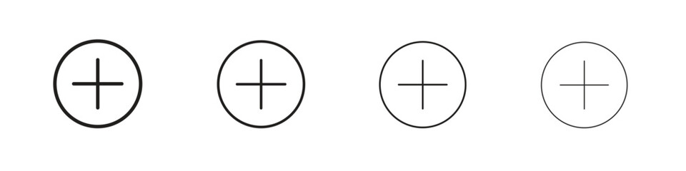 Fototapeta premium Plus icons. thin line symbols in strokes