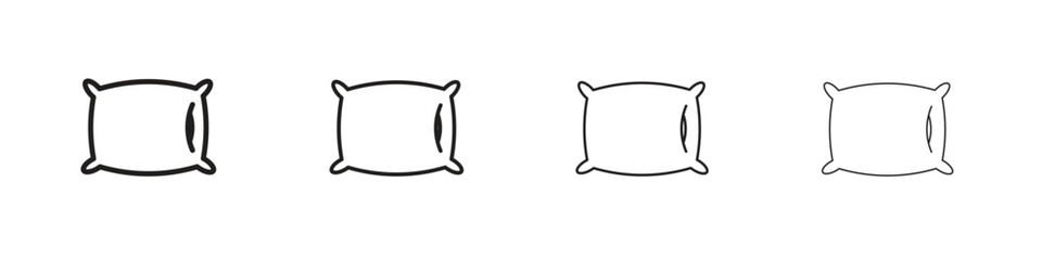 Pillow icons. thin line symbols in strokes
