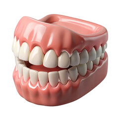 Obraz premium 3d realistic human dentures model for dental education isolated on transparent background