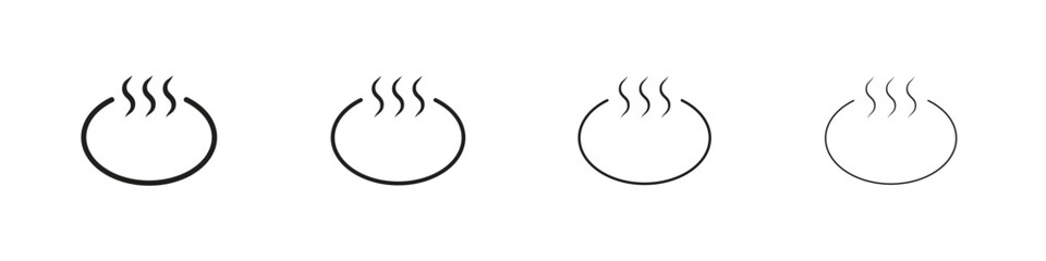 Onsen icons. thin line symbols in strokes