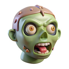 Fototapeta premium Zombie Head with Cracked Skull Wallpaper