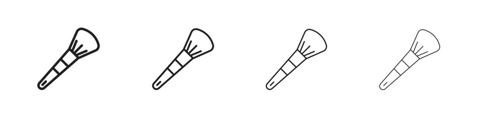 Makeup brush icons. thin line symbols in strokes