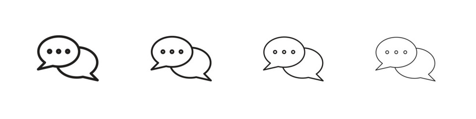 Live chat icons. thin line symbols in strokes