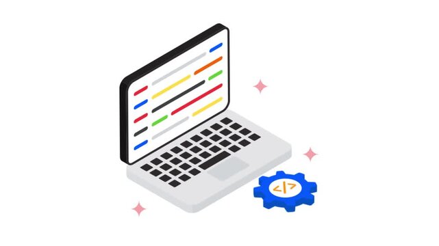 Development isometric animation MP4 file