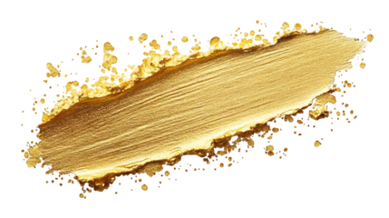 Golden paint stroke on a textured background, ideal for design projects or artistic applications