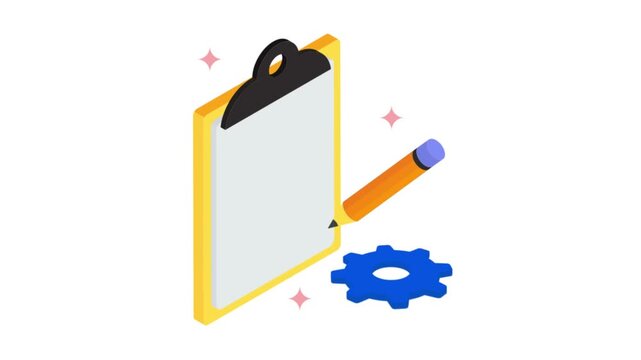 Technical Writing isometric animation MP4 file