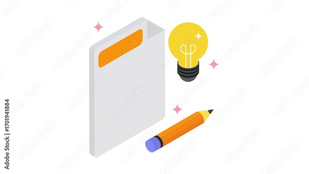 Poster ideation isometric animation mp4 file