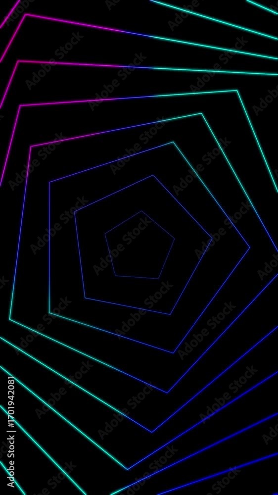 Poster abstract geometric pattern a dynamic study in neon lines and dark background