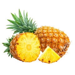  Ripe pineapple isolated on transparent png 