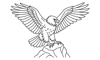 Obraz premium Majestic eagle landing outline for nature art and wildlife designs