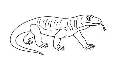 Fototapeta premium Komodo dragon coloring page for educational and recreational use