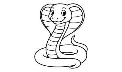 Fototapeta premium Friendly cobra coloring page for children’s activities and creative fun