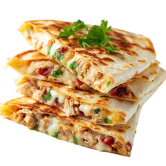 Chicken Quesadilla on transpart background