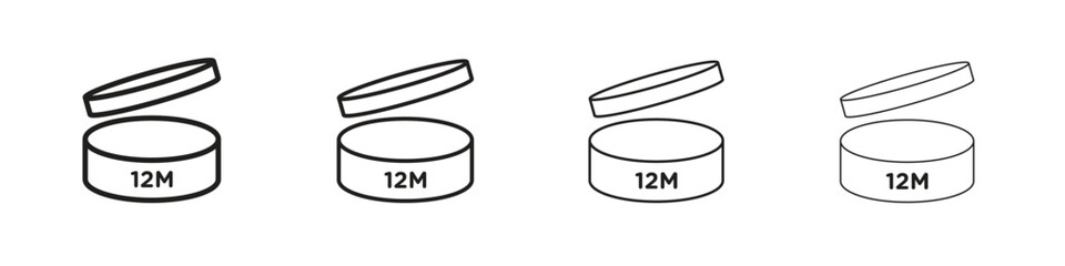 12M icons. thin line symbols in strokes