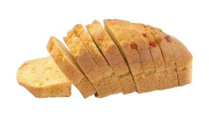 Sliced pound cake isolated on transparent background