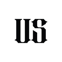 US monogram logo design letter text name symbol monochrome logotype alphabet character simple logo