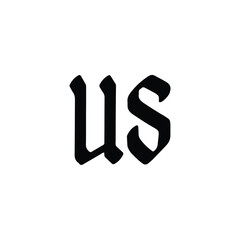 US monogram logo design letter text name symbol monochrome logotype alphabet character simple logo