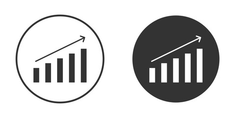 Growth chart icon or Logo. Flat Style vector EPS.